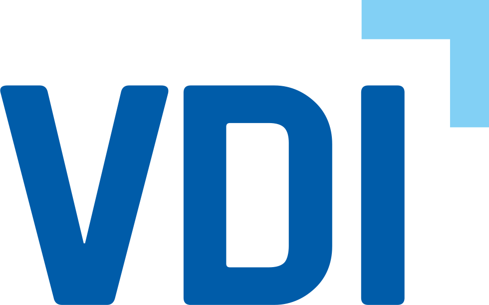 VDI logo in dark blue letters with a light blue corner accent in the top-right.